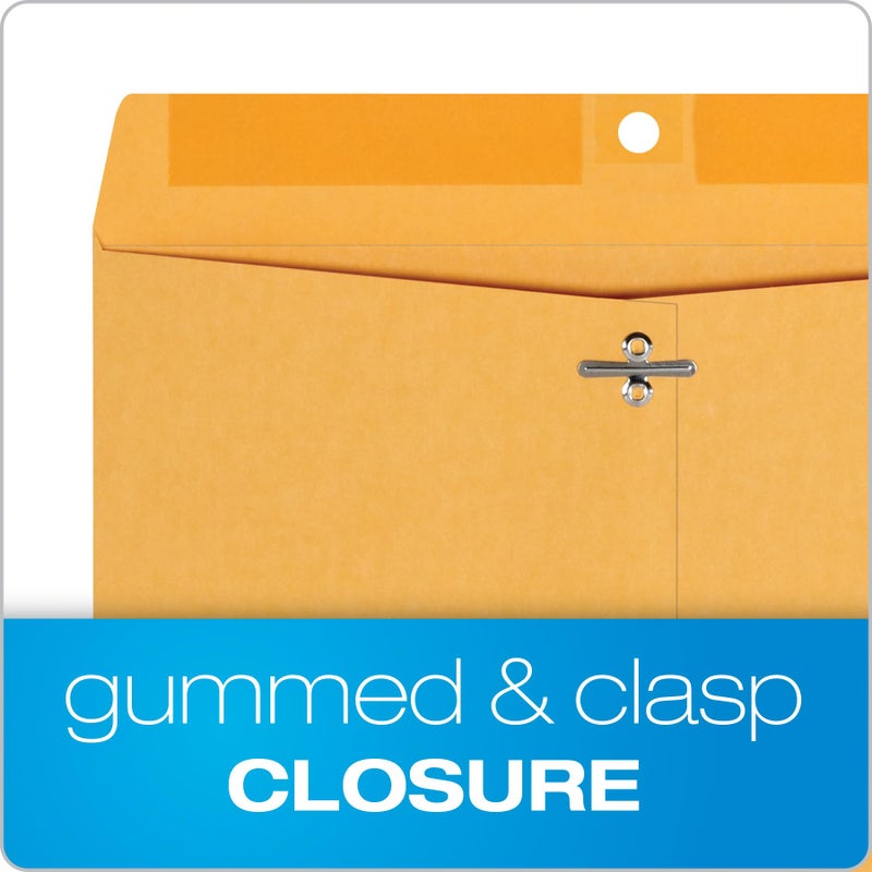 Quality Park, QUA37893, Gummed Kraft Clasp Envelopes, 100 / Box, Kraft, 9.5 x 12.5 Inches - Image 3